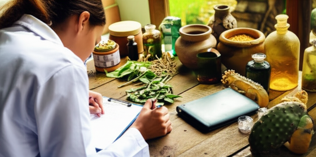 Angela Torres researching the nopal cactus solution